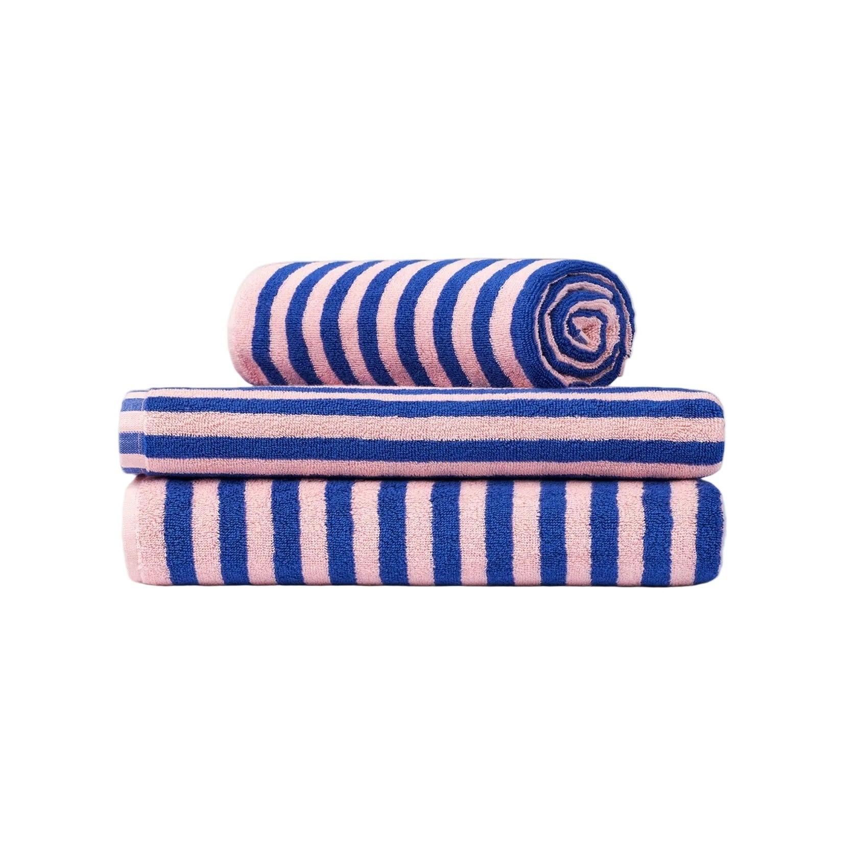 Naram Bath Towel, Blue/Rose
