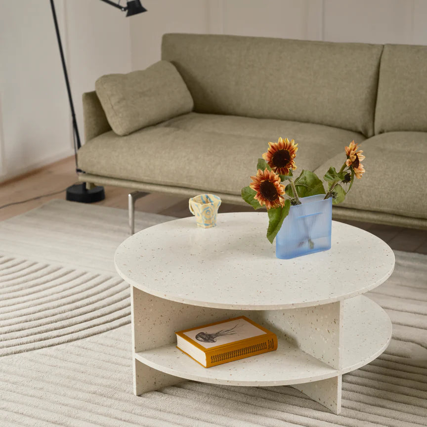 Halves Coffee Table,  Light Taupe Terrazzo