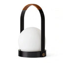 Carrie LED Lamp, Black Leather-Lighting-Audo-vancouver special