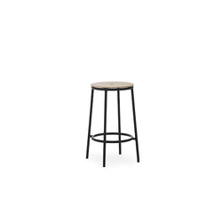Circa Barstool 65 cm Black Steel, Oak Top