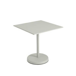 LINEAR STEEL CAFÉ TABLE / 70 X 70 H: 73 CM / 27.6 X 27.6 H: 28.7", GREY