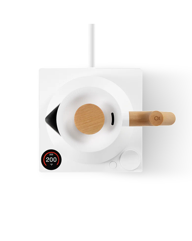 Corvo EKG Pro Electric Kettle, Matte White and Maple