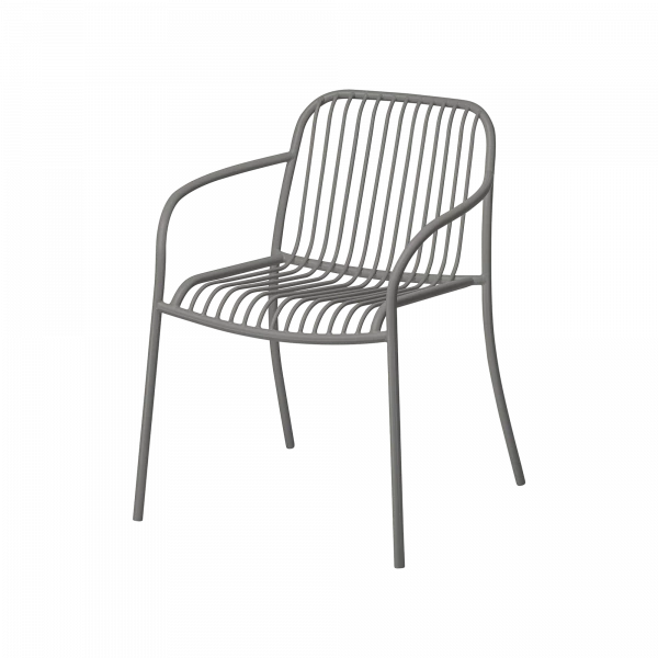 Yua Wires Armchairs, Granite Grey, Set of 2