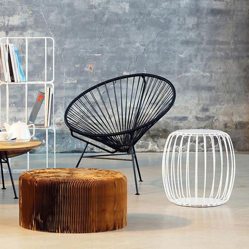 Condesa Chair, Light Blue Cord/Black Frame