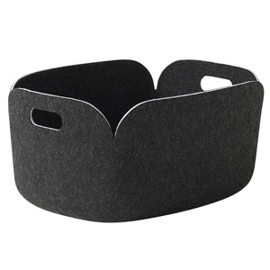 Restore Felt Storage Basket, Black Melange