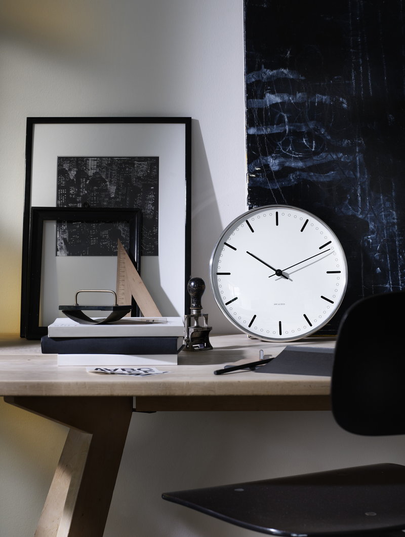 Arne Jacobsen City Hall Wall Clock Black/White, 21cm