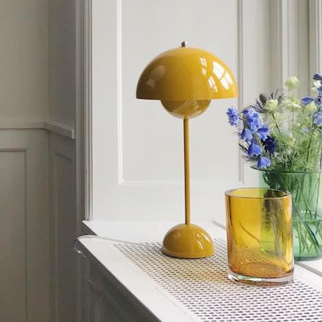 Flowerpot Table Lamp, VP3, Mustard