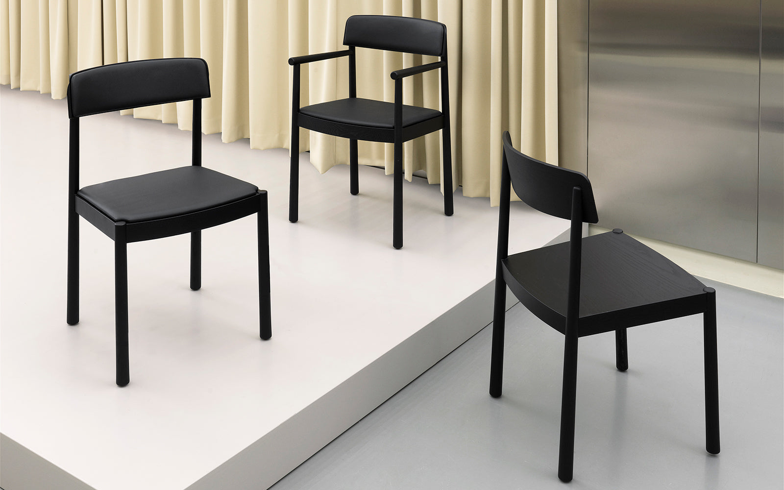 Timb Armchair, upholstery, Black/Black Leather