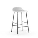 Form Stool, 65cm, White Seat, Chrome Base