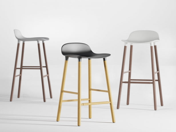 Form Stool 65cm Black/Black wood legs