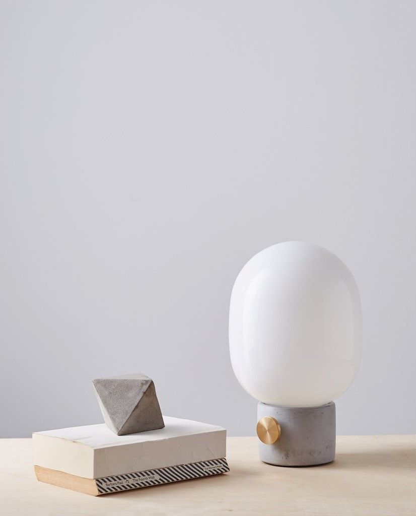 JWDA Concrete Lamp, Light Grey Concrete/Brass-Lighting-Audo-vancouver special