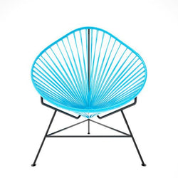 Acapulco Chair, Light Blue Cord/Black Frame