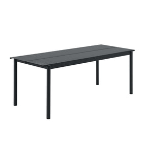 Linear Steel Table, Black 200cm