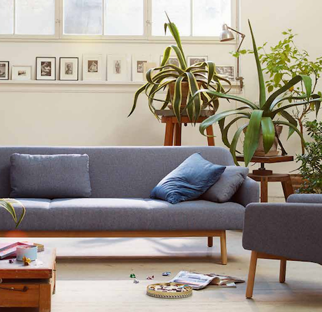 Gesla Sofa, Medium Grey wool