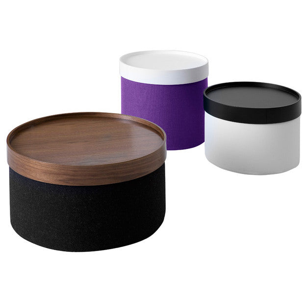 DRUMS, pouf high 45x40 cm, medium grey 623 felt