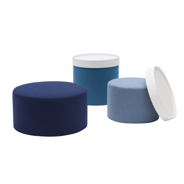 DRUMS, pouf high 45 x 40 cm, Light Grey Felt 620