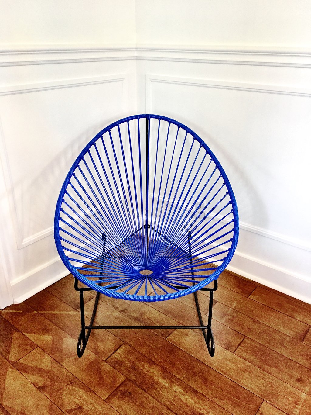 Acapulco Rocking Chair, Blue Cord/Black Frame