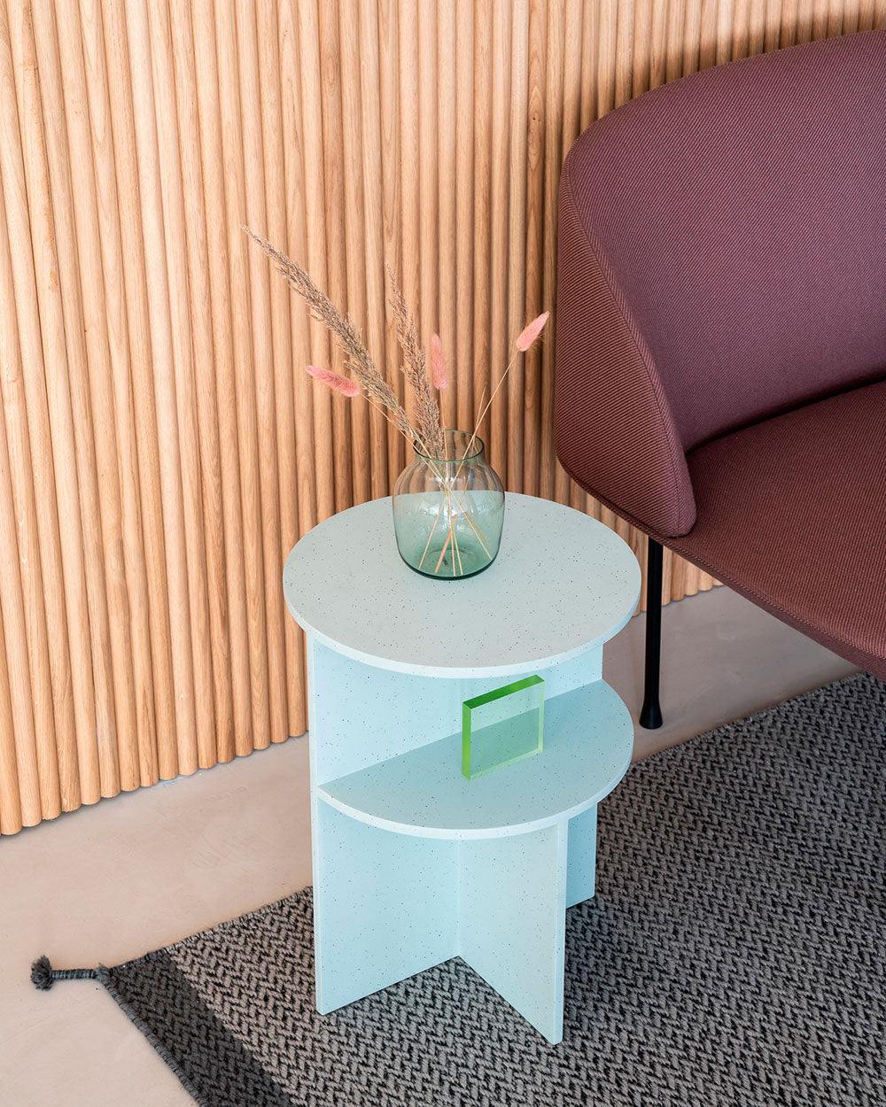 Halves Side Table by MSDS, Sage Green *Discontinued!