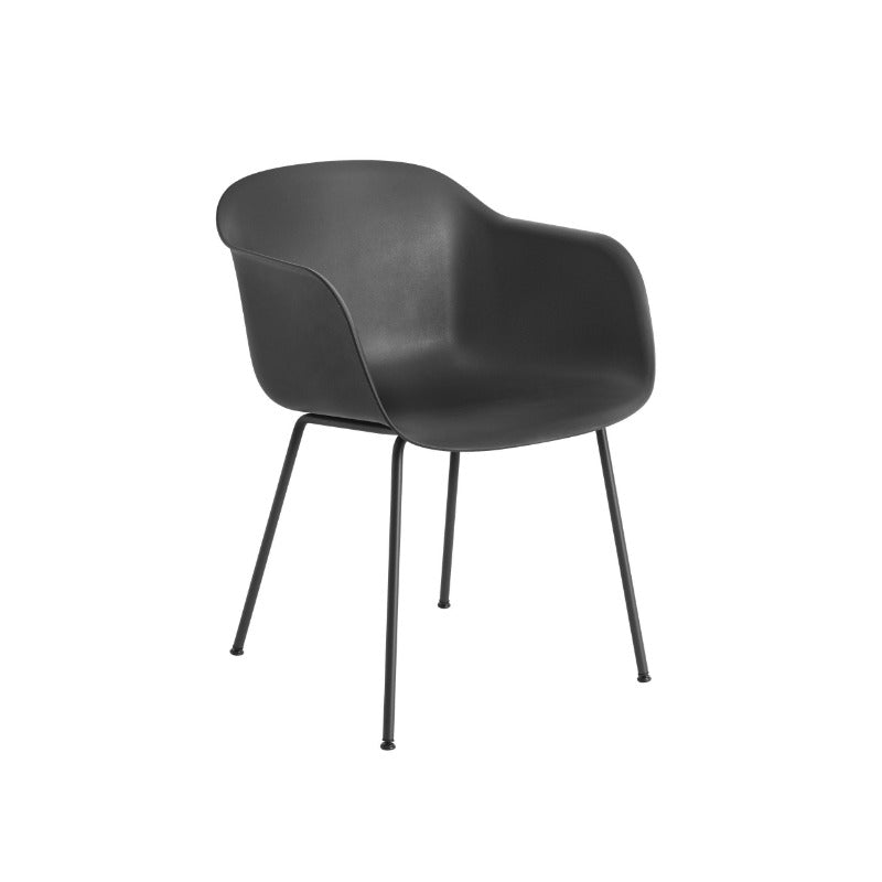 Fiber Arm Chair, Tube Base, Nature/ Black