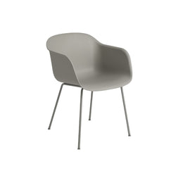 Fiber Arm Chair, Tube Base, Grey/Grey