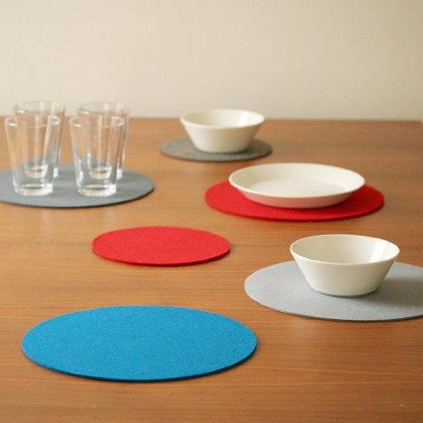 Felt placemat round, 27cm, eisblau