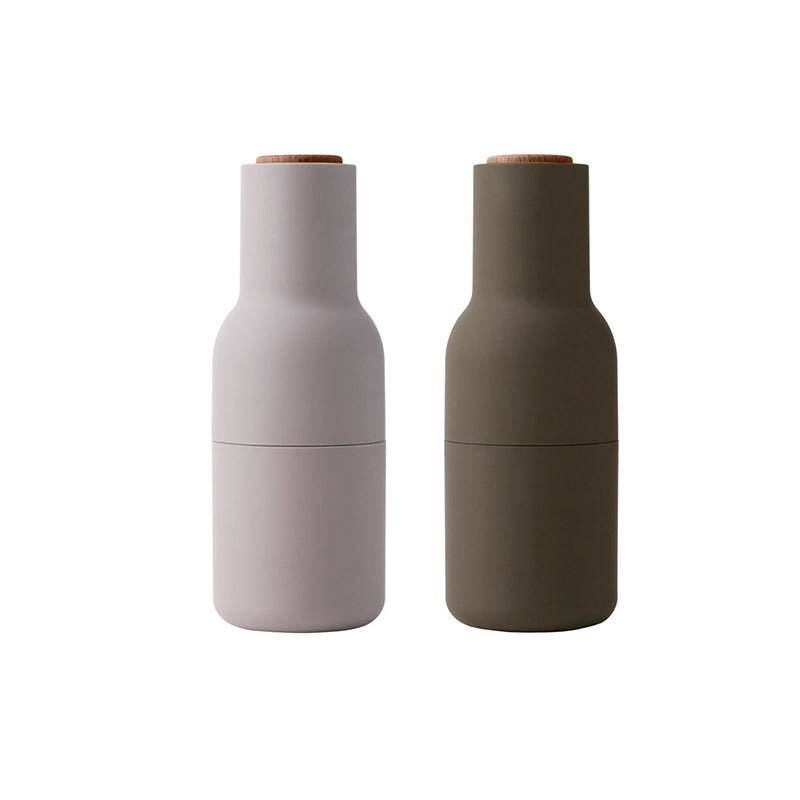 Bottle Grinder, Hunting Green/Beige, Walnut lid (2 Pack)-Kitchen/Dishes-Audo-vancouver special