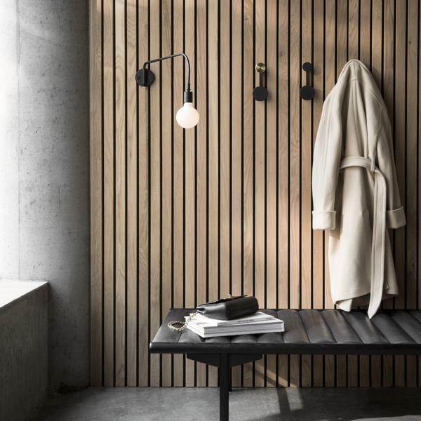 Afteroom Coat Hanger, Small, Black/Brass-Hardware& - Hooks-Audo-vancouver special