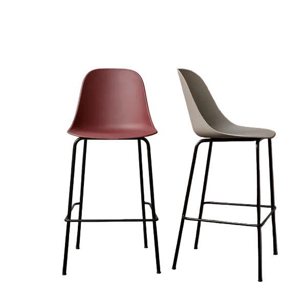 Harbour Stool, Counter Height in Black Steel, Seat of Polypropylene in Black, 65 cm-Stools-Audo-vancouver special