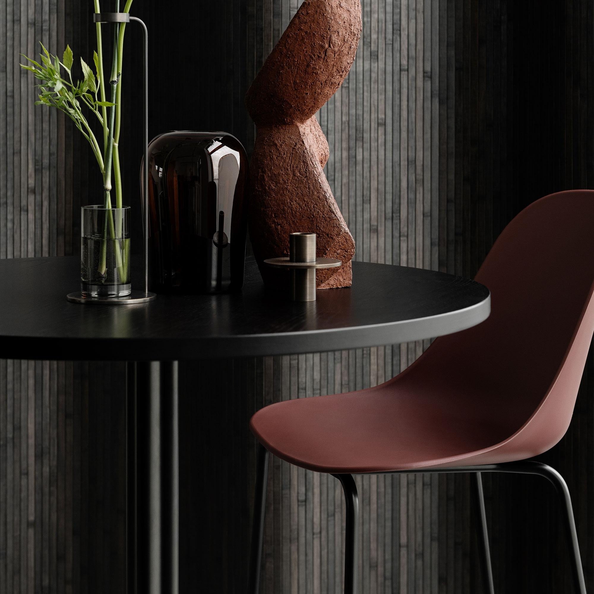 Harbour Stool, Counter Height in Black Steel, Seat of Polypropylene in Black, 65 cm-Stools-Audo-vancouver special