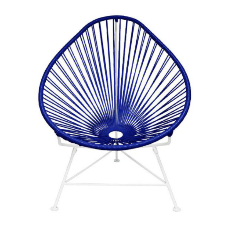 Acapulco Chair, Deep Blue Cord/ White Frame