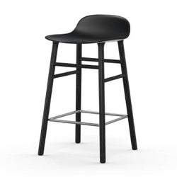 Form Stool 65cm Black/Black wood legs