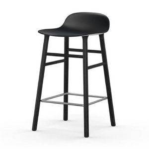 Form Stool 65cm Black/Black wood legs