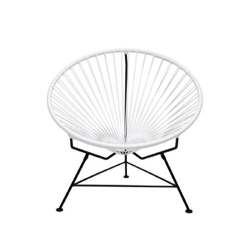Condesa Chair, White Cord/Black Frame