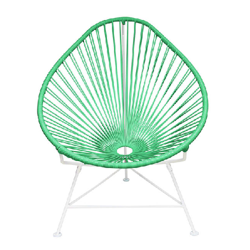 Acapulco Chair, Sea Foam Cord/White Frame