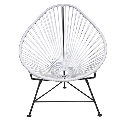 Acapulco Chair, White Cord/Black Frame