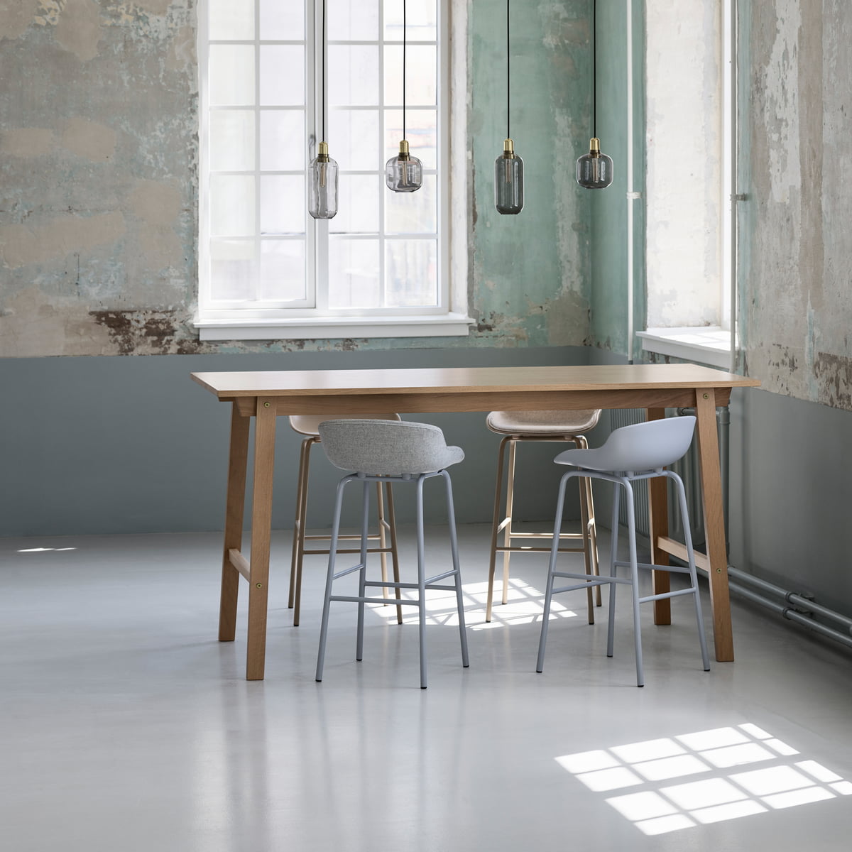 Hyg Barstool 65cm, Front Upholstery Steel/Olive