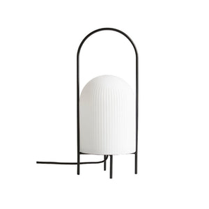 Ghost Table Lamp, Black Metal With Opal Glass