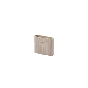 Ridge Vase Beige, 6.7"