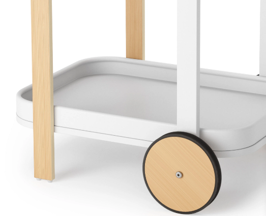 Bellwood Bar Cart, White/Natural