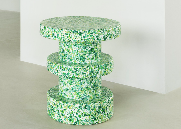 Bit Stool, White/Red