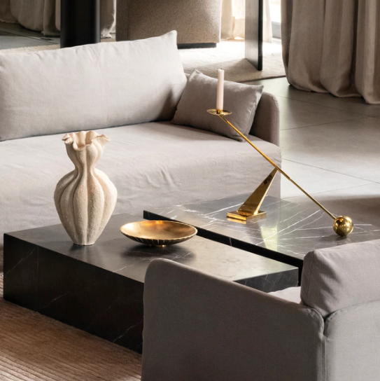 Interconnect Candle Holder, Brass-Household accessories-Audo-vancouver special