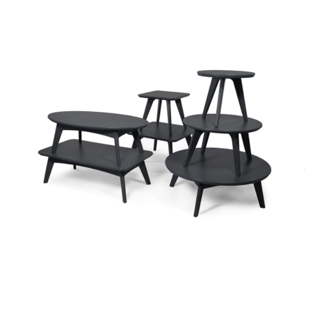 Satellite End Table Round, 18", Navy Blue
