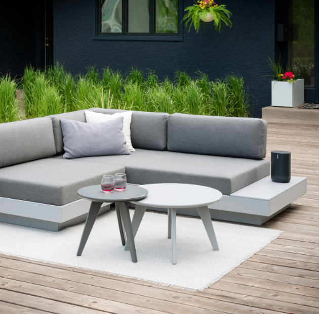 Satellite End Table, Round 26", Charcoal Grey