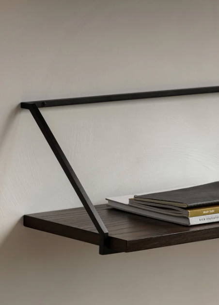 Rail Shelf, Dark Stained Oak-shelving-Audo-vancouver special