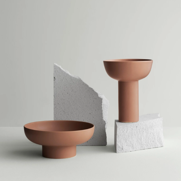 Miyabi Vase Low, Terracotta
