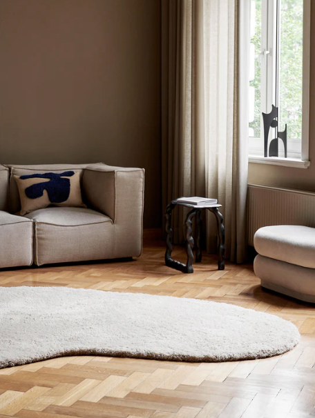 Lay Cushion, Rectangle, Sand/Bright Blue