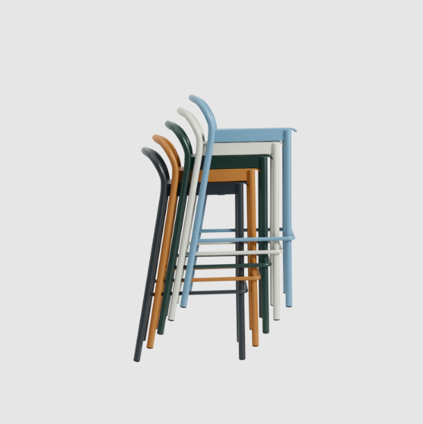 Linear Steel Stool, 65cm,  Black