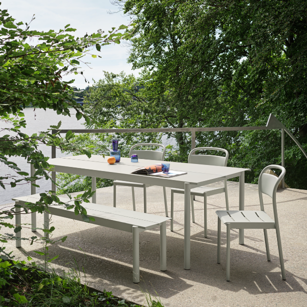 Linear Steel Bench, Grey, 170cm