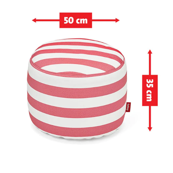 Point Outdoor Ottoman, Stripe Azur