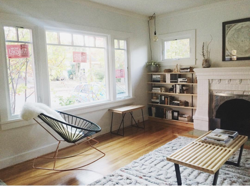 Condesa Rocking Chair, Yellow Cord / White Base